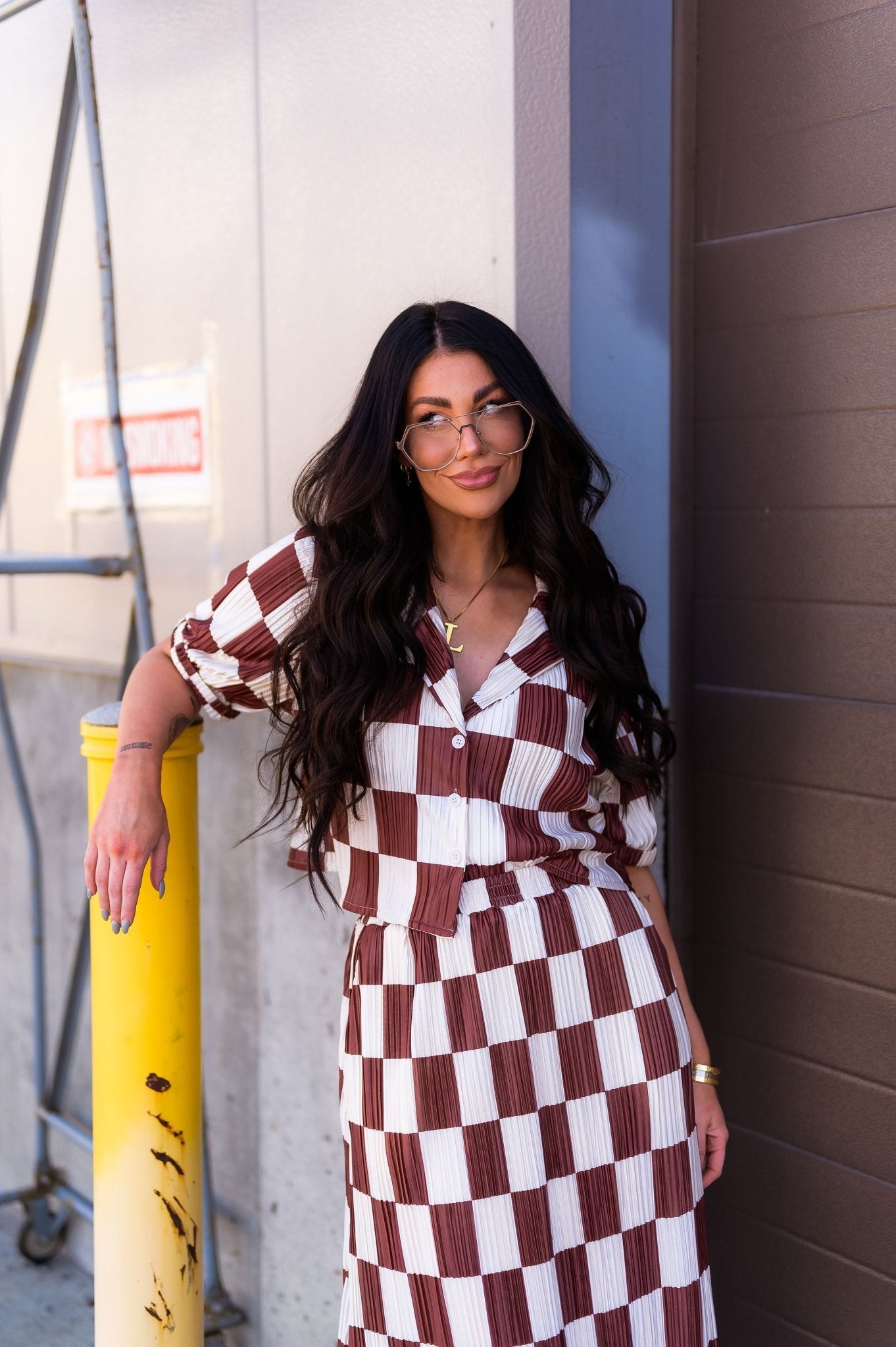 Ćest la Vie Plissé Skirt Set in Mocha Latte