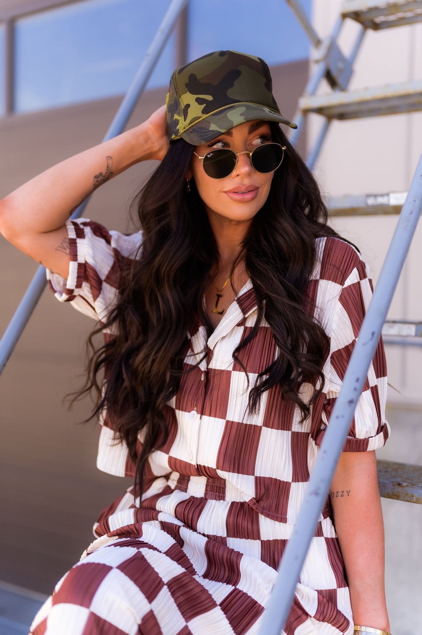 Ćest la Vie Plissé Skirt Set in Mocha Latte