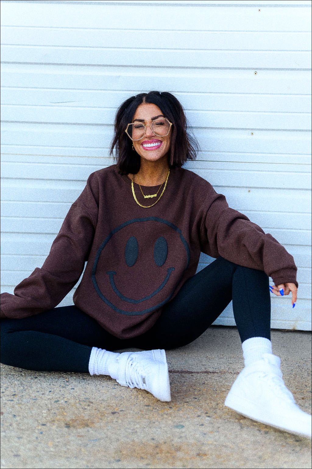 The World Needs Your Magic Puff Print Pullover in Mocha + Black