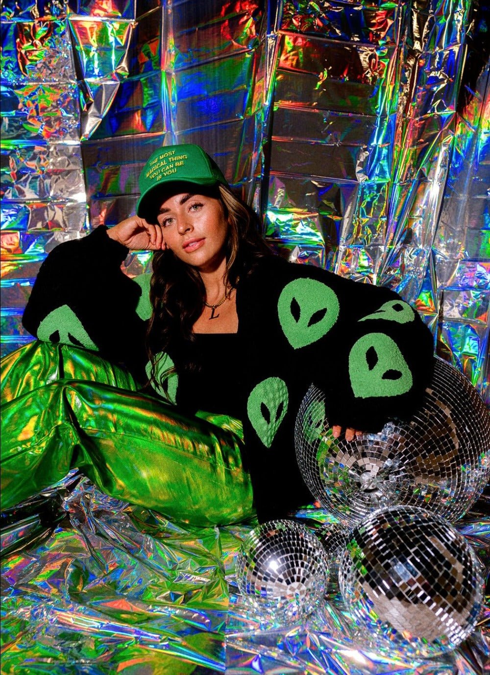 Visionary Hand Knit Alien Cardigan