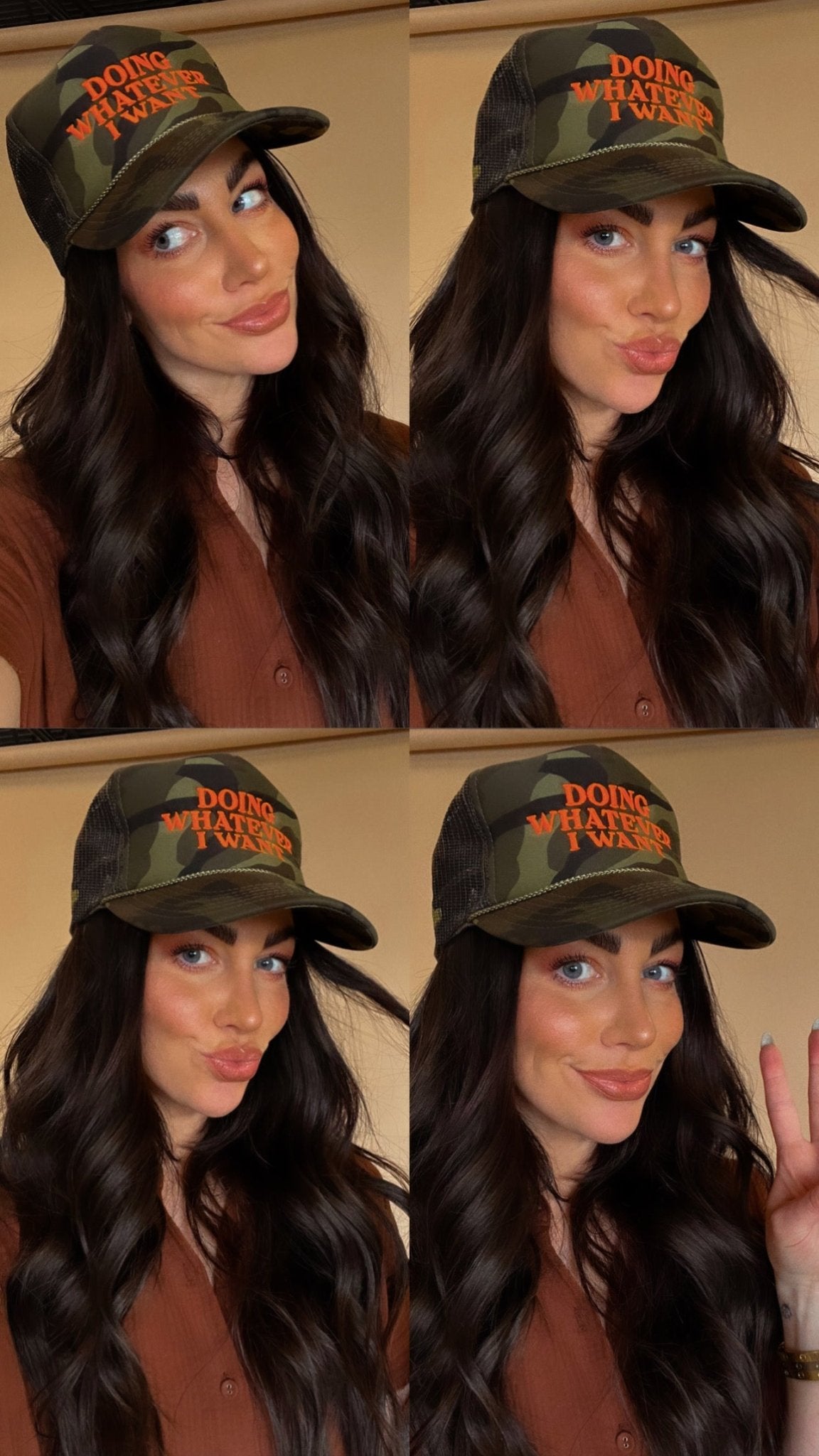 Doing Whatever I Want Embroidered Trucker Hat in Camo