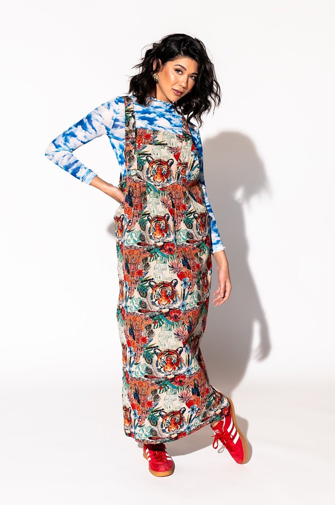 LALA ORIGINAL: Can't Tame Me Overall Dress in Wild Soul Jacquard - Dressed in Lala