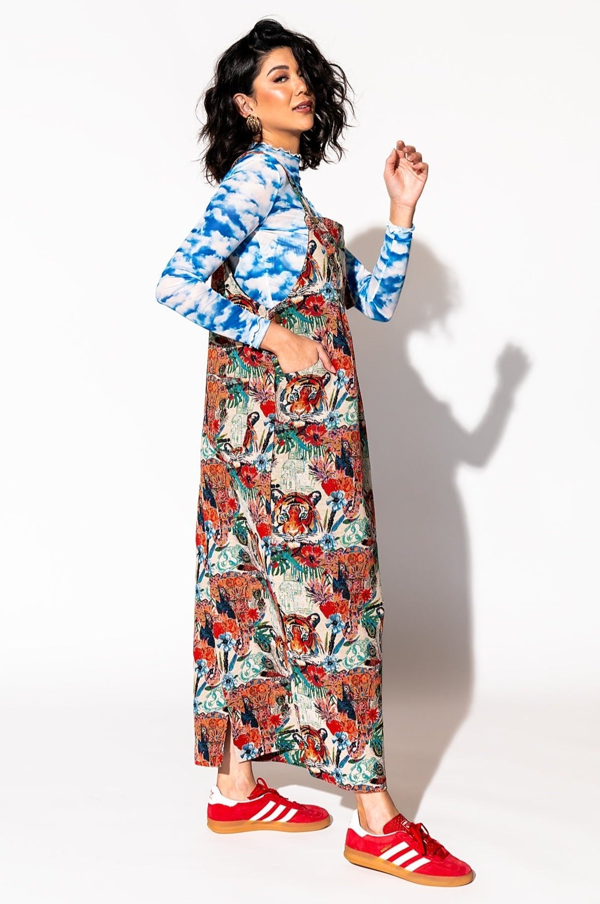 LALA ORIGINAL: Can't Tame Me Overall Dress in Wild Soul Jacquard - Dressed in Lala