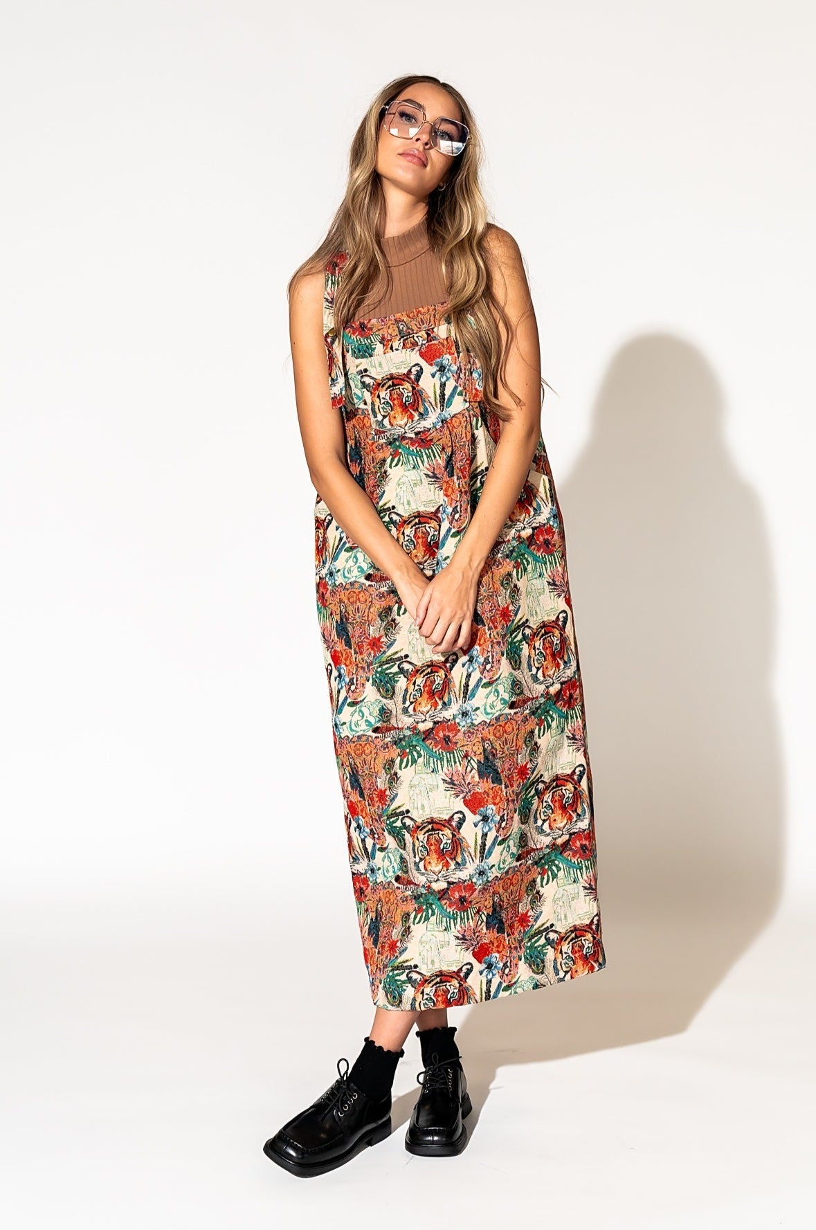 LALA ORIGINAL: Can't Tame Me Overall Dress in Wild Soul Jacquard - Dressed in Lala