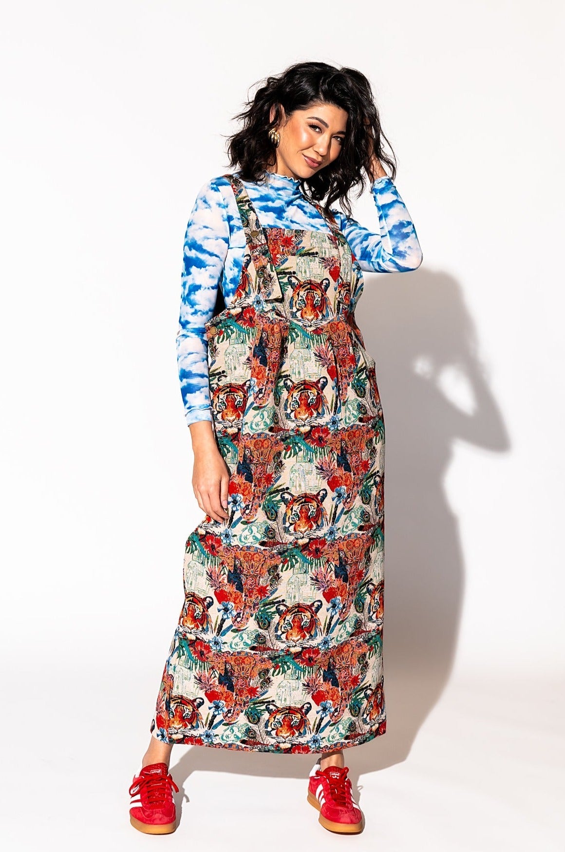 LALA ORIGINAL: Can't Tame Me Overall Dress in Wild Soul Jacquard - Dressed in Lala