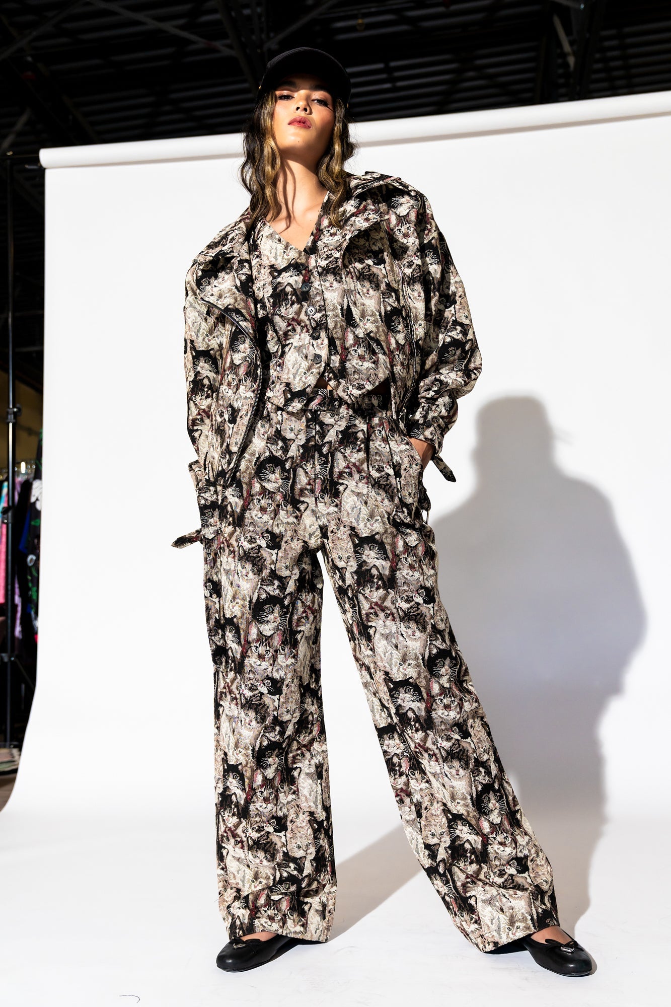 LALA ORIGINAL: Crazy Cat Lady Jacquard Waistcoat - Dressed in Lala