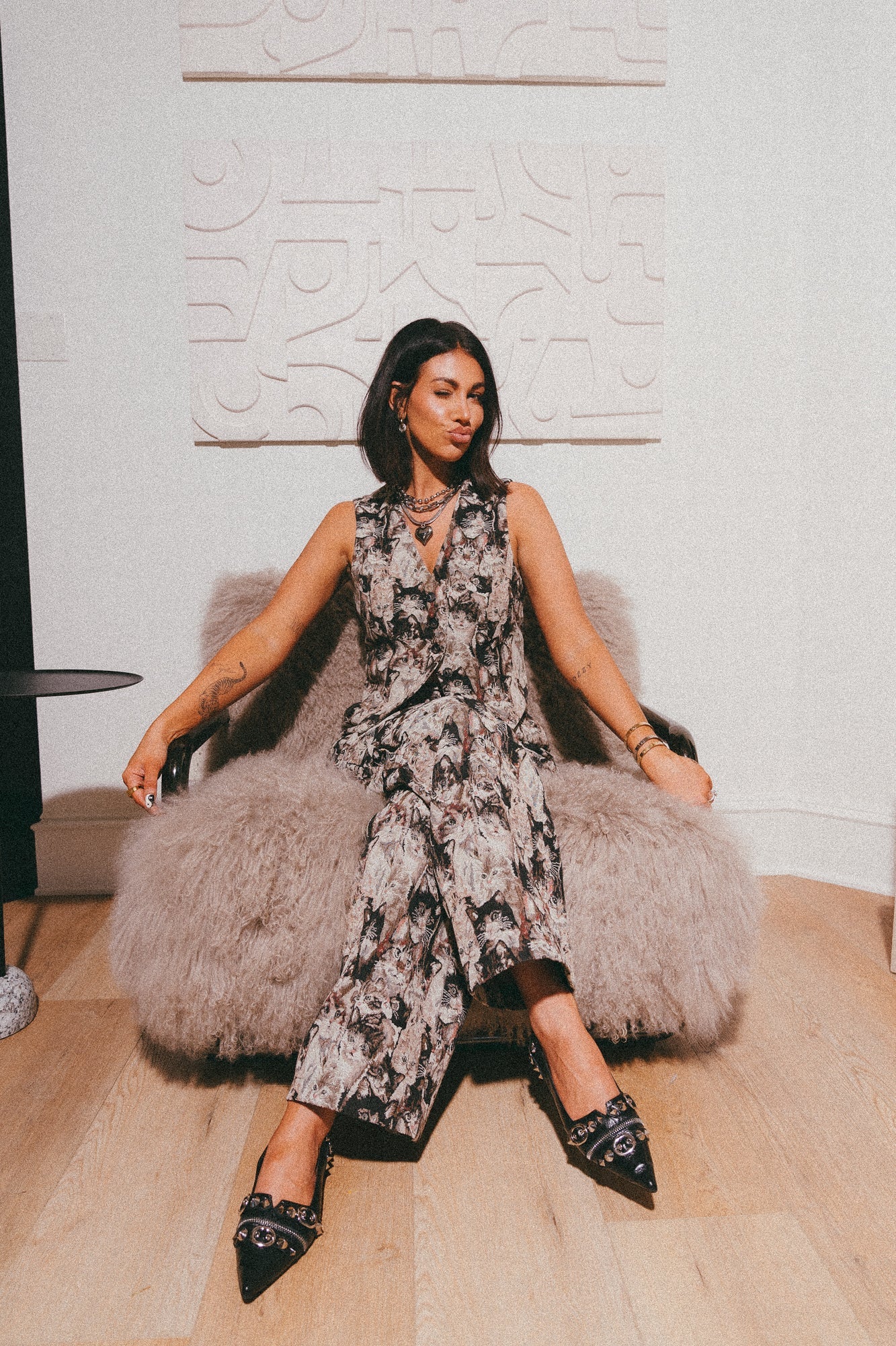 LALA ORIGINAL: Crazy Cat Lady Jacquard Waistcoat - Dressed in Lala
