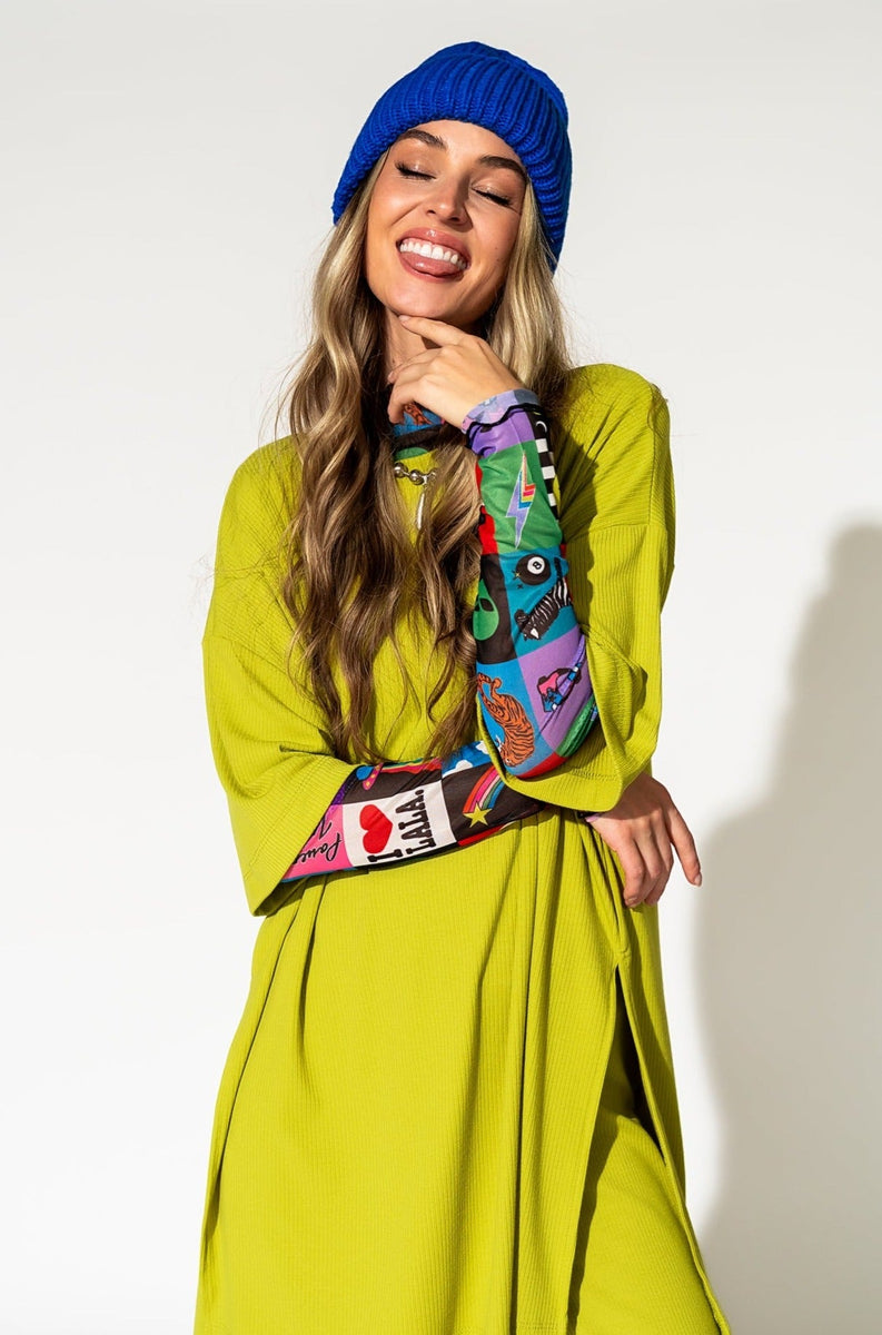 Grunge Chic Beanie in Royal Blue Dressed in Lala