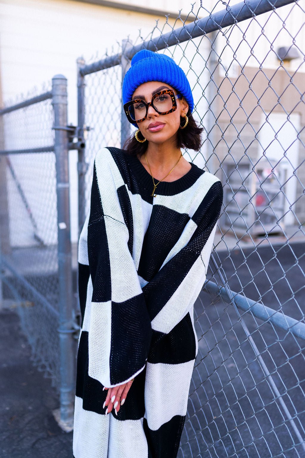 LALA ORIGINAL: Grunge Chic Beanie in Royal Blue *RESTOCKING SOON* - Dressed in Lala