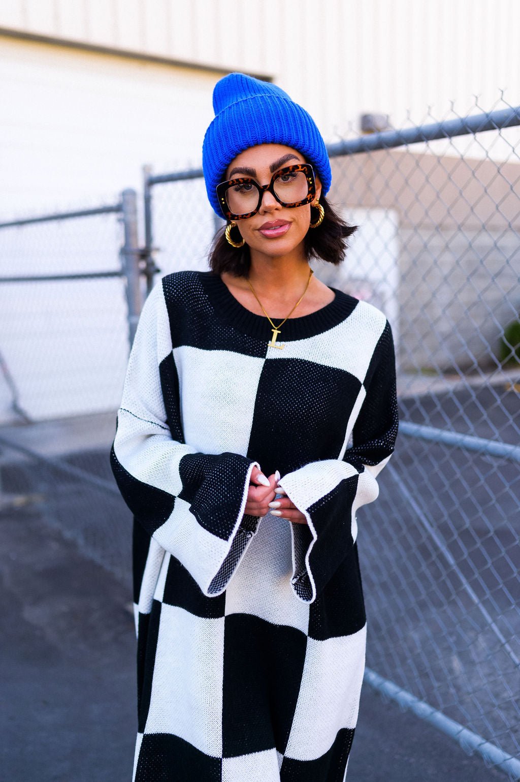 LALA ORIGINAL: Grunge Chic Beanie in Royal Blue *RESTOCKING SOON* - Dressed in Lala
