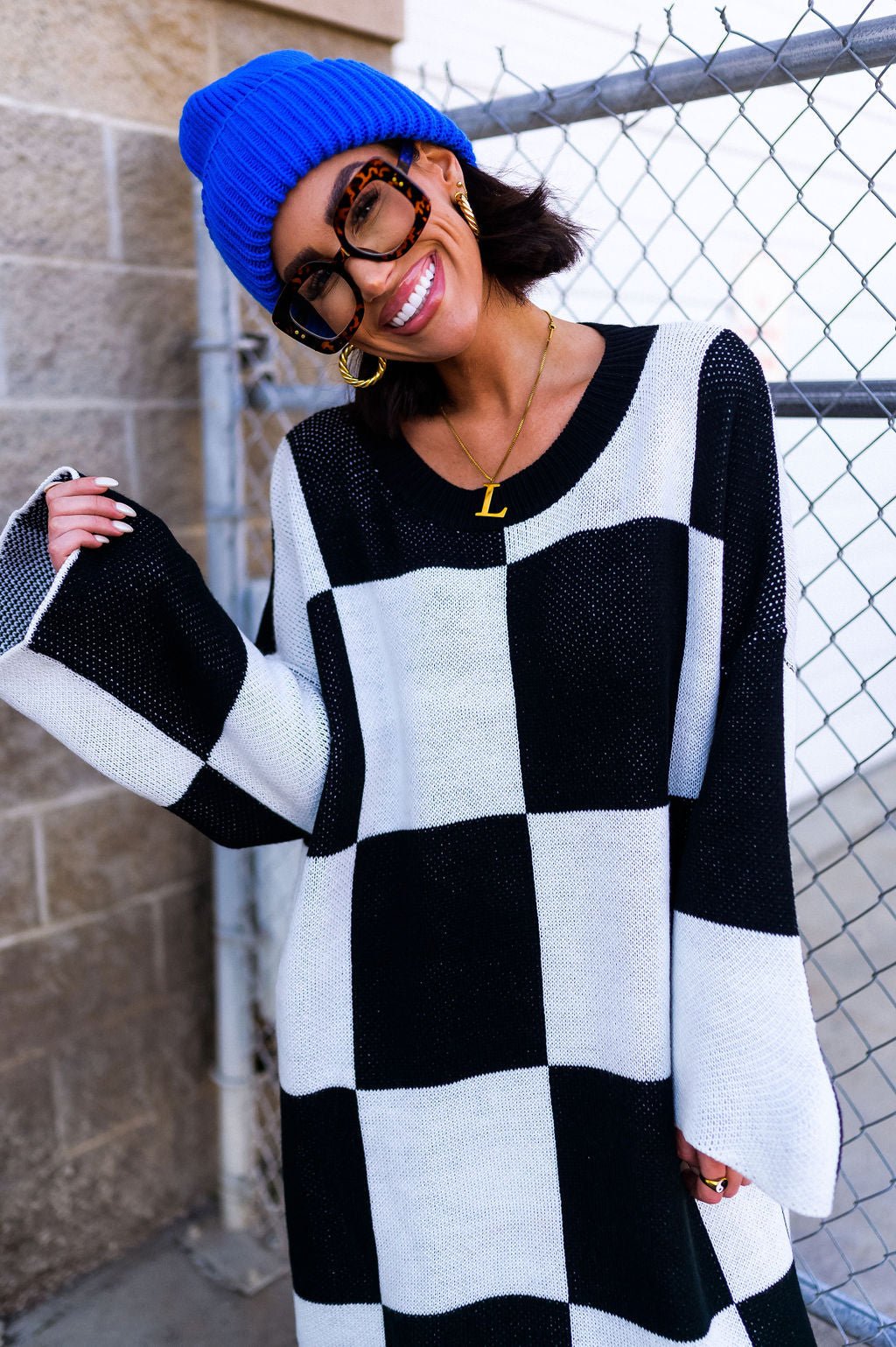LALA ORIGINAL: Grunge Chic Beanie in Royal Blue *RESTOCKING SOON* - Dressed in Lala