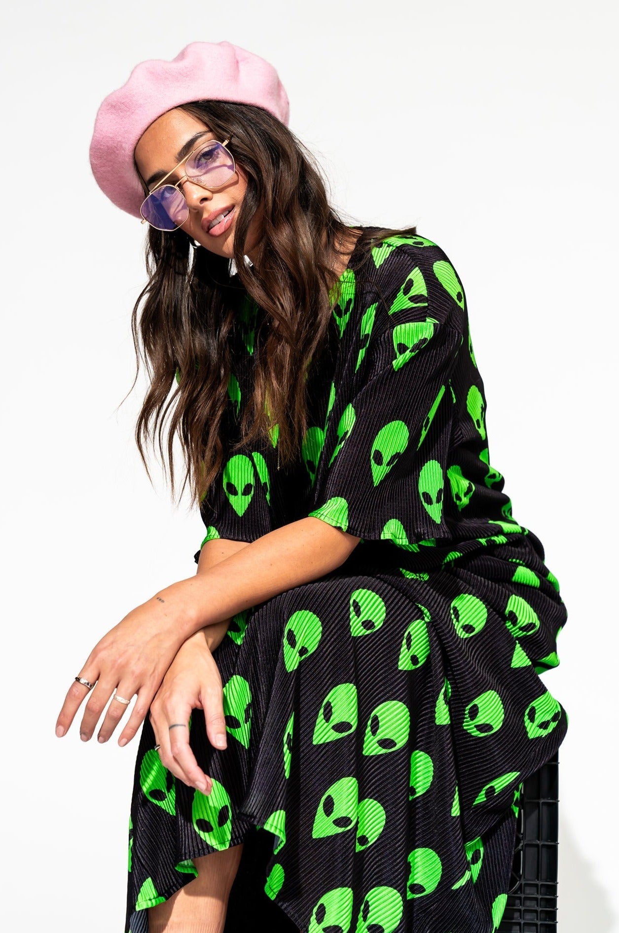 LALA ORIGINAL: Grunge Girl Plisse Set in Homesick - Dressed in Lala