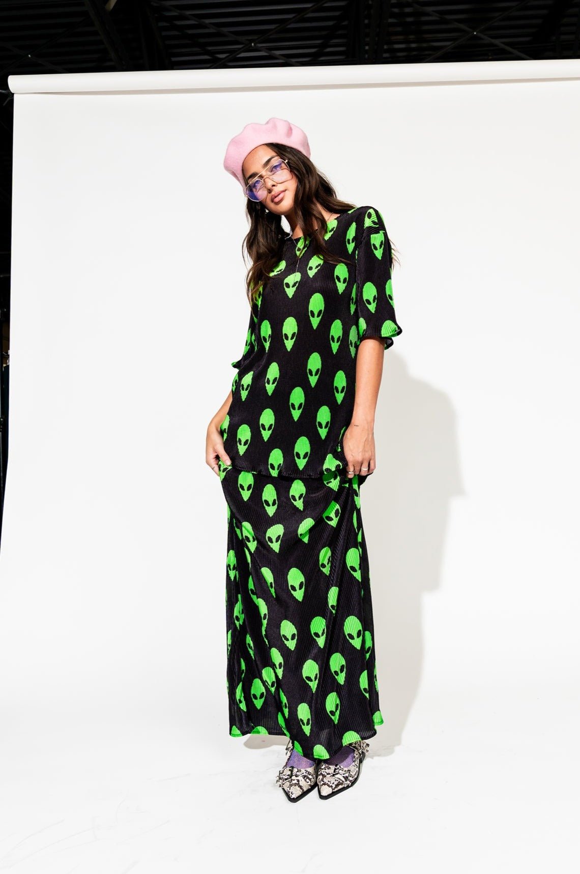 LALA ORIGINAL: Grunge Girl Plisse Set in Homesick - Dressed in Lala