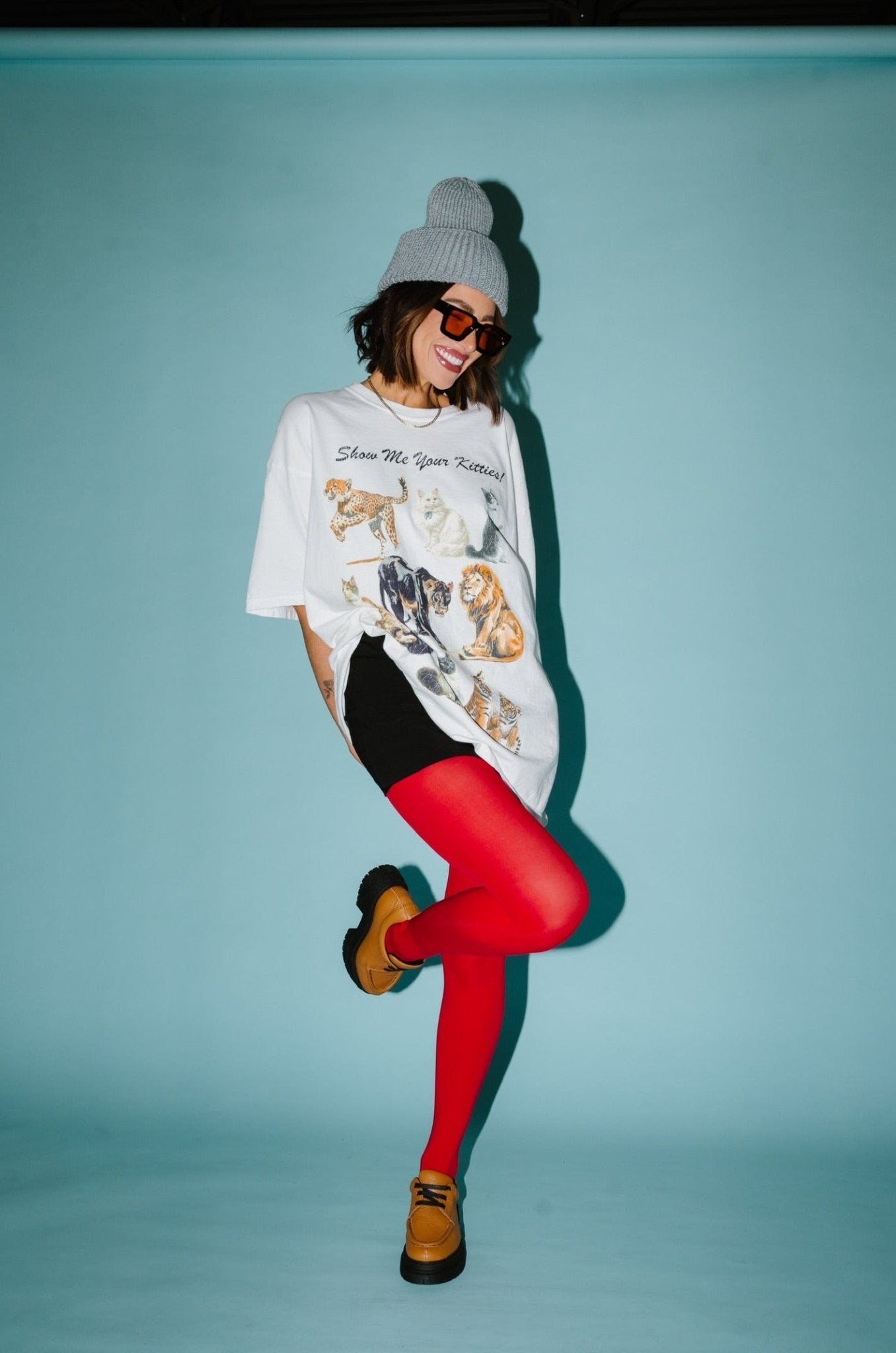 LALA ORIGINAL: Kitties on Kitties Oversized Tee - Dressed in Lala