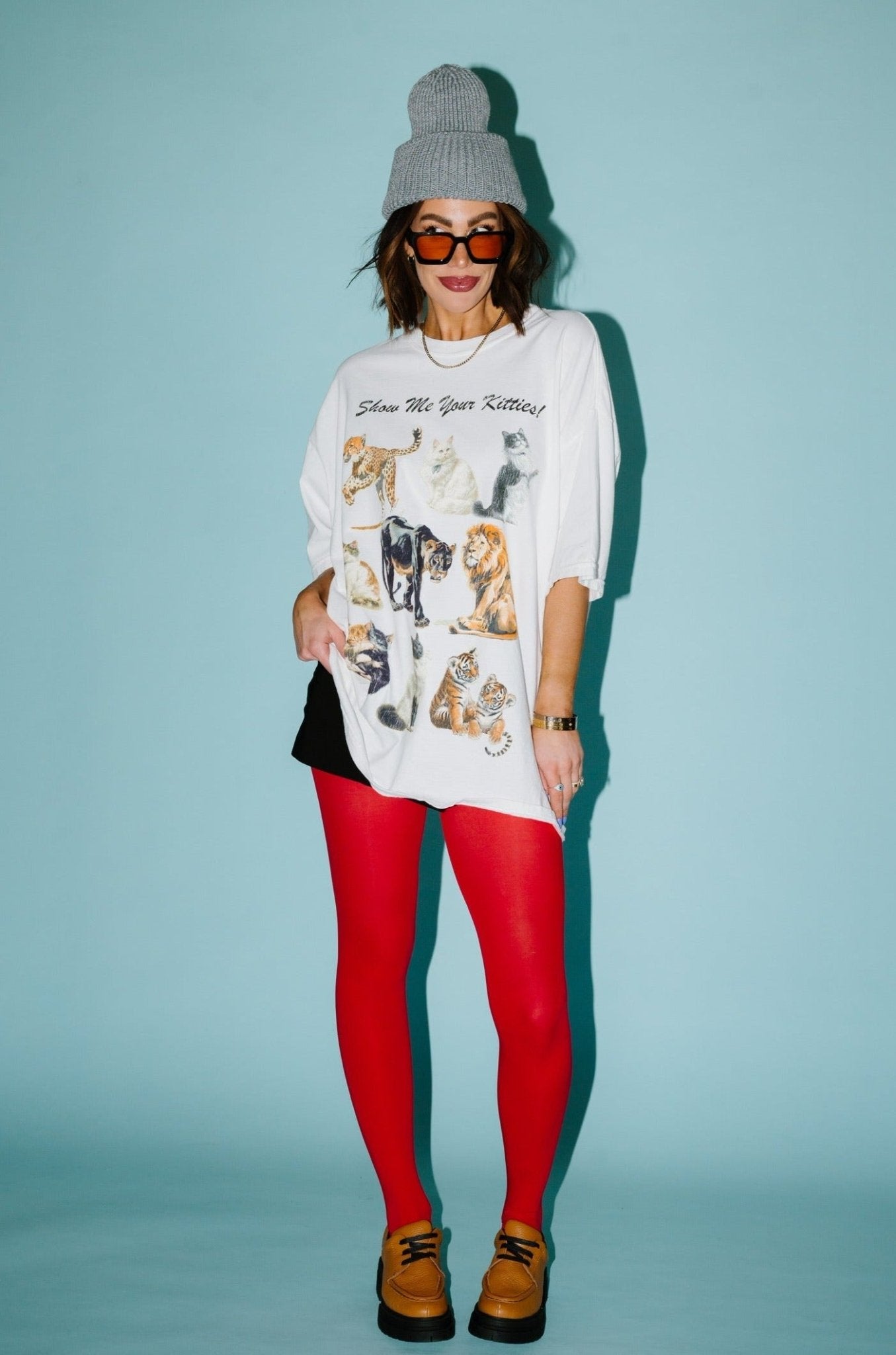LALA ORIGINAL: Kitties on Kitties Oversized Tee - Dressed in Lala