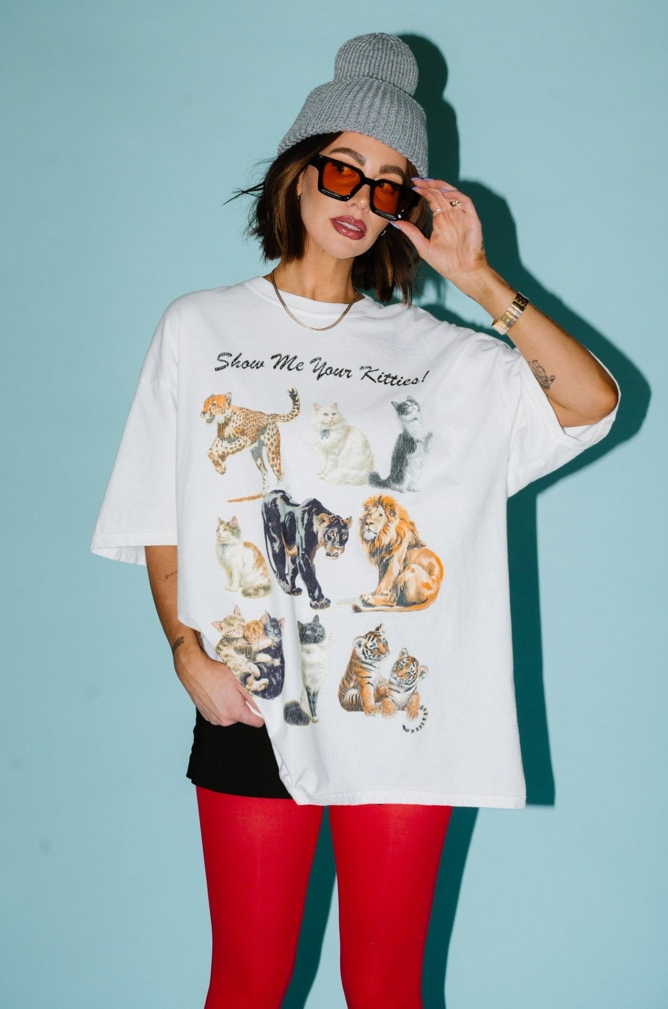 LALA ORIGINAL: Kitties on Kitties Oversized Tee - Dressed in Lala