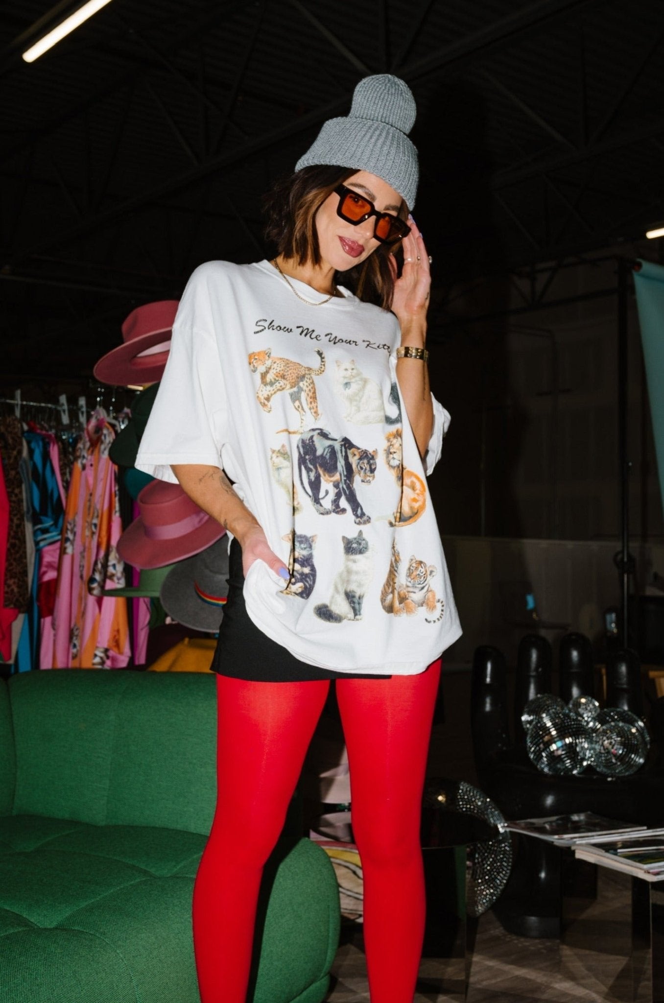 LALA ORIGINAL: Kitties on Kitties Oversized Tee - Dressed in Lala