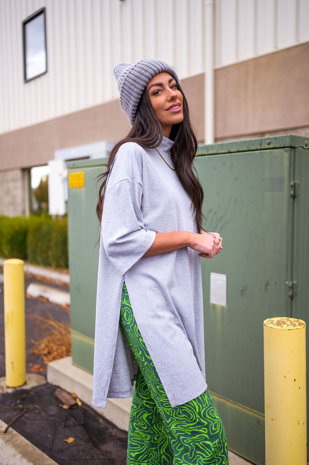 LALA ORIGINAL: Lala Icon Mock Neck Top in Grey *RESTOCKING SOON* - Dressed in Lala