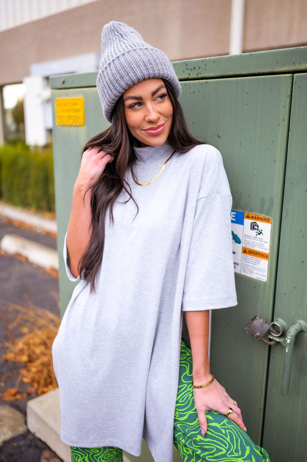 LALA ORIGINAL: Lala Icon Mock Neck Top in Grey *RESTOCKING SOON* - Dressed in Lala