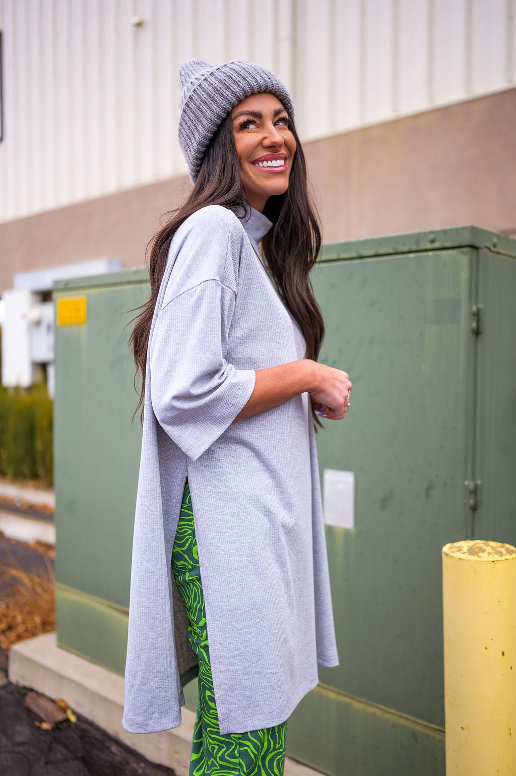 LALA ORIGINAL: Lala Icon Mock Neck Top in Grey *RESTOCKING SOON* - Dressed in Lala