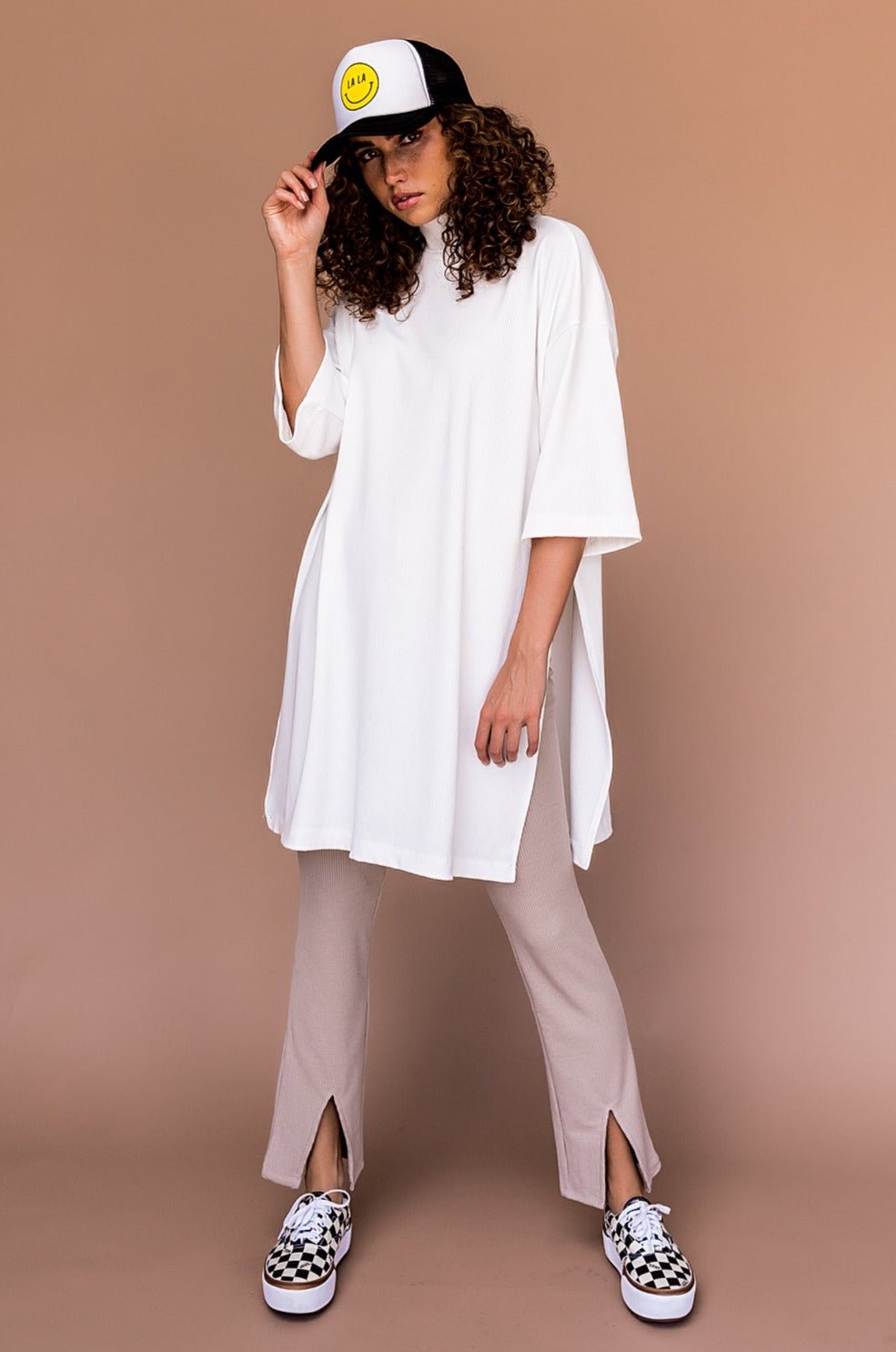 LALA ORIGINAL: Lala Icon Mock Neck Top in White - Dressed in Lala
