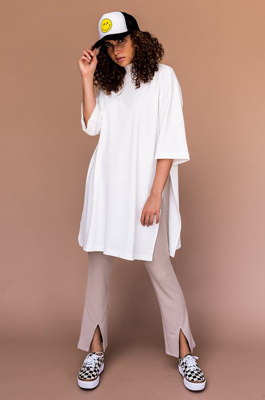 LALA ORIGINAL: Lala Icon Mock Neck Top in White - Dressed in Lala