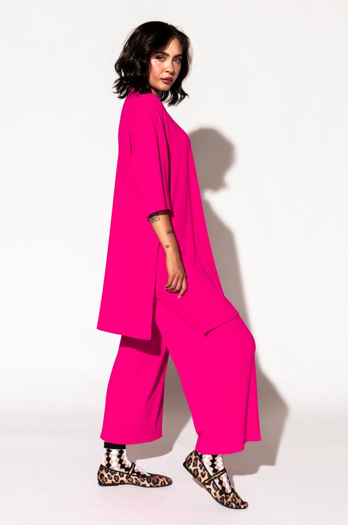 LALA ORIGINAL: Lex Ribbed Playsuit in Hot Pink - Dressed in Lala