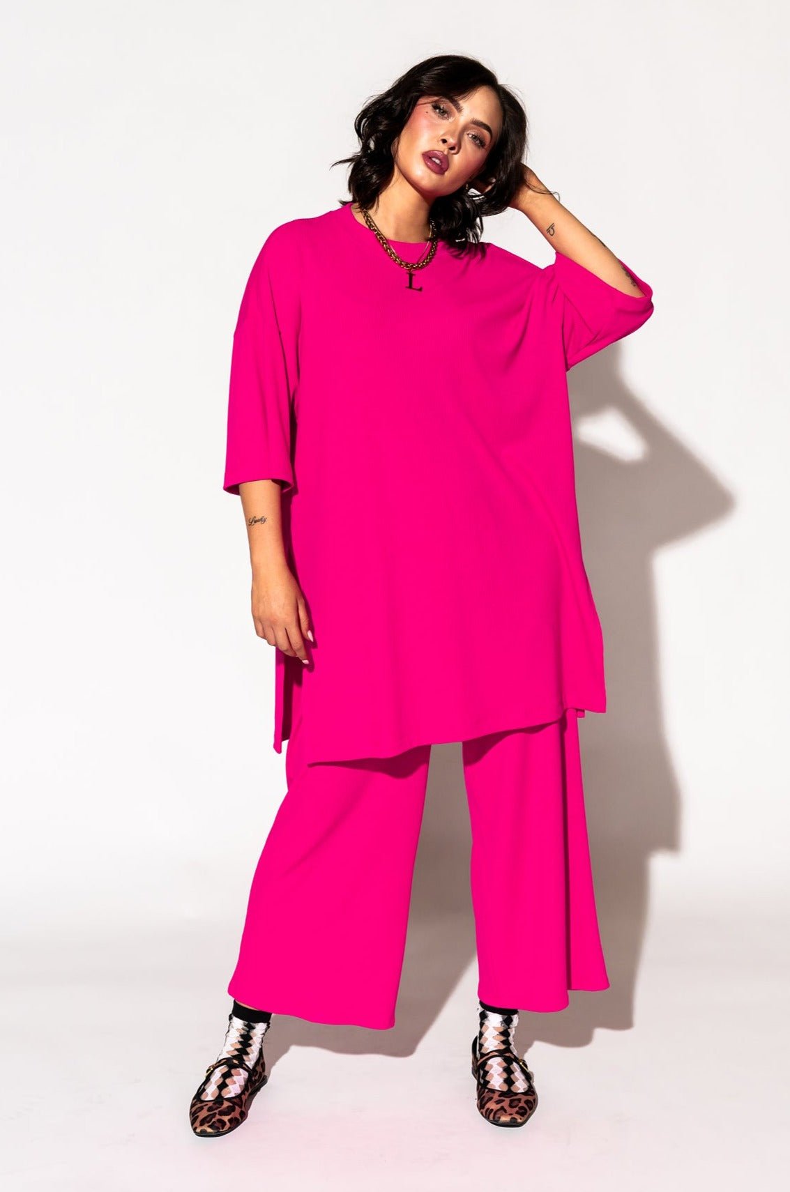 LALA ORIGINAL: Lex Ribbed Playsuit in Hot Pink - Dressed in Lala