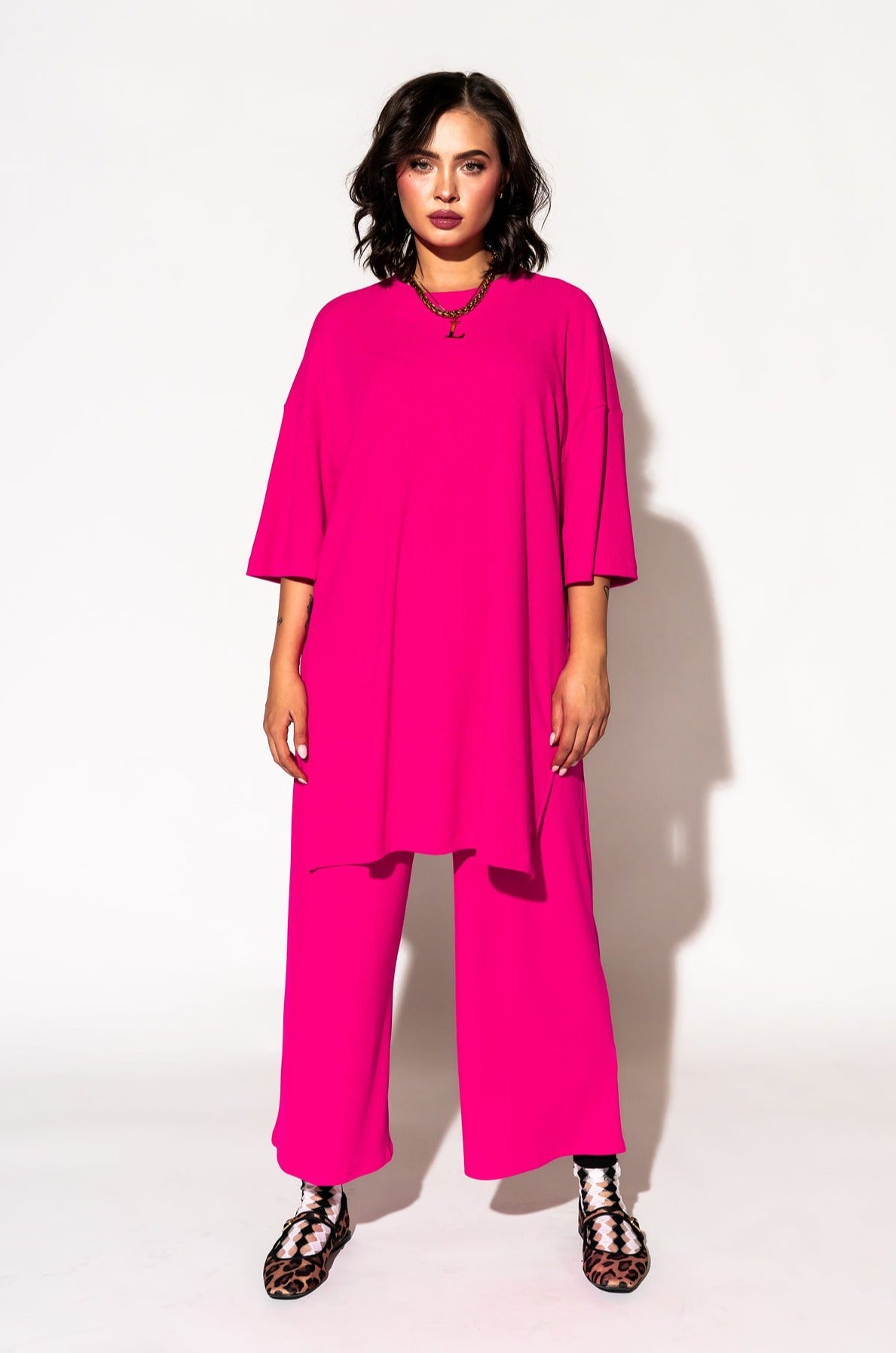 LALA ORIGINAL: Lex Ribbed Playsuit in Hot Pink - Dressed in Lala