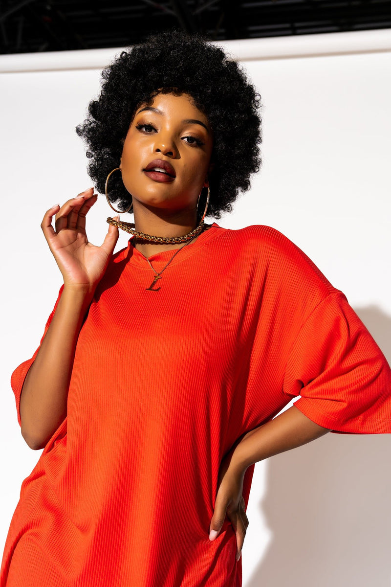 Lex Ribbed Playsuit in Sunset Dressed in Lala