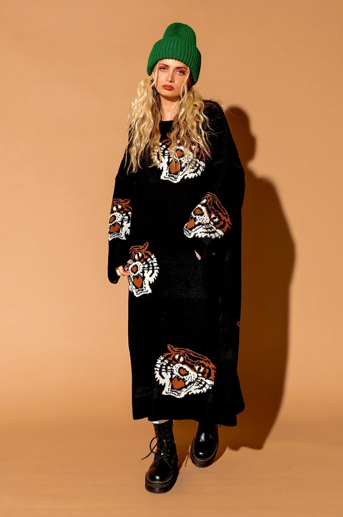 LALA ORIGINAL: Literally Limitless Oversized Knit Dress in Tigress *RESTOCKING SOON* - Dressed in Lala