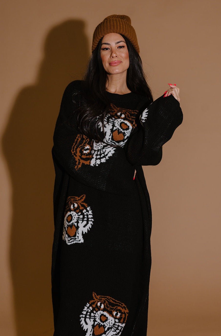 LALA ORIGINAL: Literally Limitless Oversized Knit Dress in Tigress *RESTOCKING SOON* - Dressed in Lala