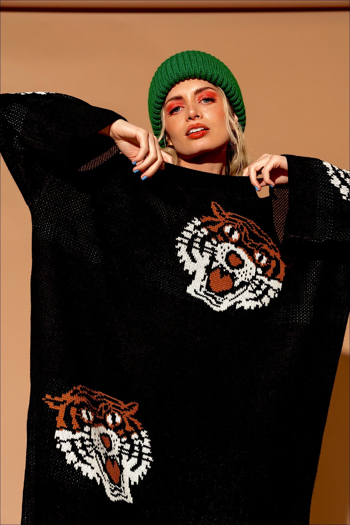LALA ORIGINAL: Literally Limitless Oversized Knit Dress in Tigress *RESTOCKING SOON* - Dressed in Lala