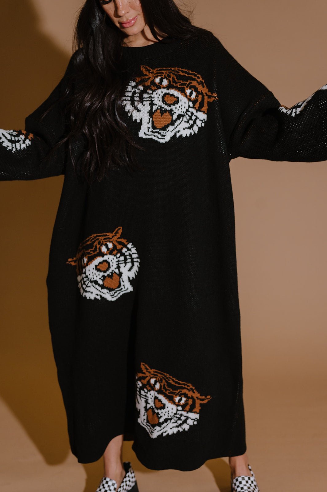LALA ORIGINAL: Literally Limitless Oversized Knit Dress in Tigress *RESTOCKING SOON* - Dressed in Lala
