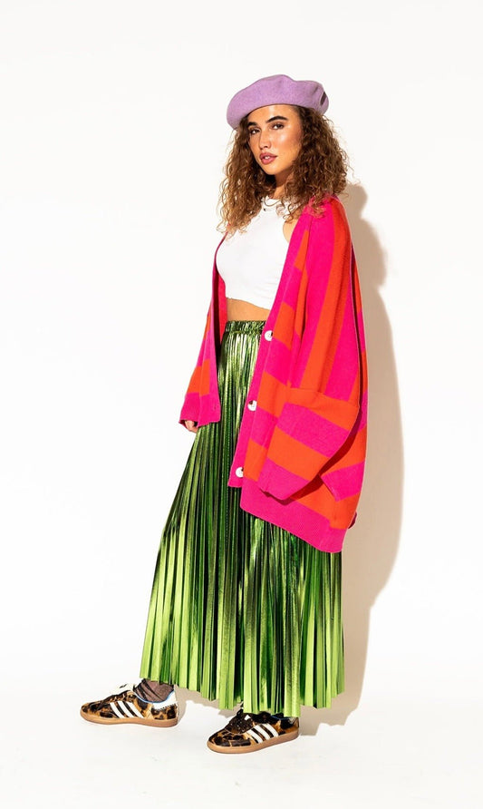 LALA ORIGINAL: Love You Oversized Cardigan in Sorbet Stripes - Dressed in Lala