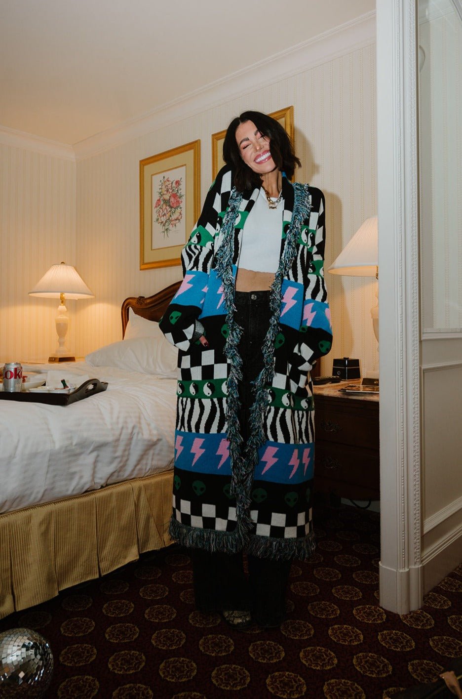 LALA ORIGINAL: Luxe Fringe Blanket Cardigan in Wonderstruck 2.0 - Dressed in Lala