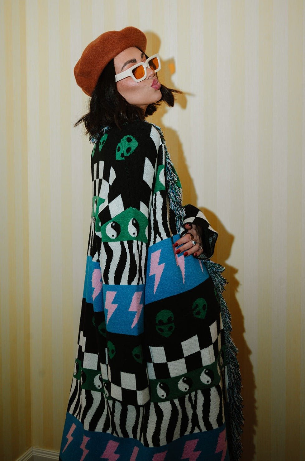 LALA ORIGINAL: Luxe Fringe Blanket Cardigan in Wonderstruck 2.0 - Dressed in Lala