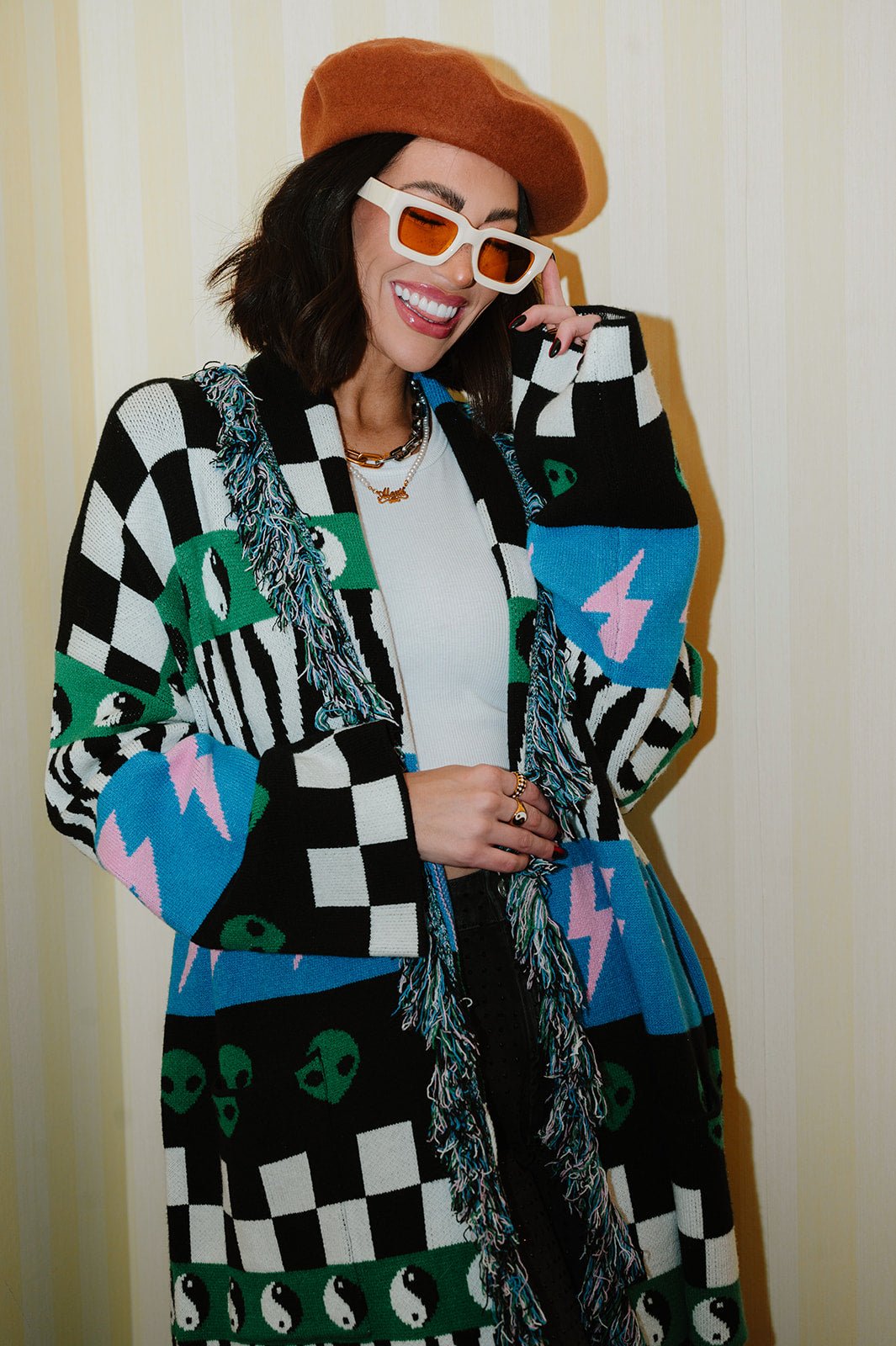 LALA ORIGINAL: Luxe Fringe Blanket Cardigan in Wonderstruck 2.0 - Dressed in Lala