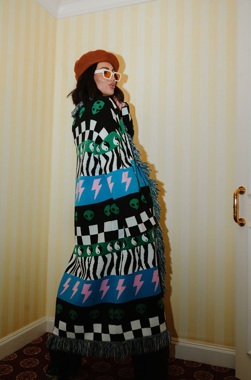 LALA ORIGINAL: Luxe Fringe Blanket Cardigan in Wonderstruck 2.0 - Dressed in Lala