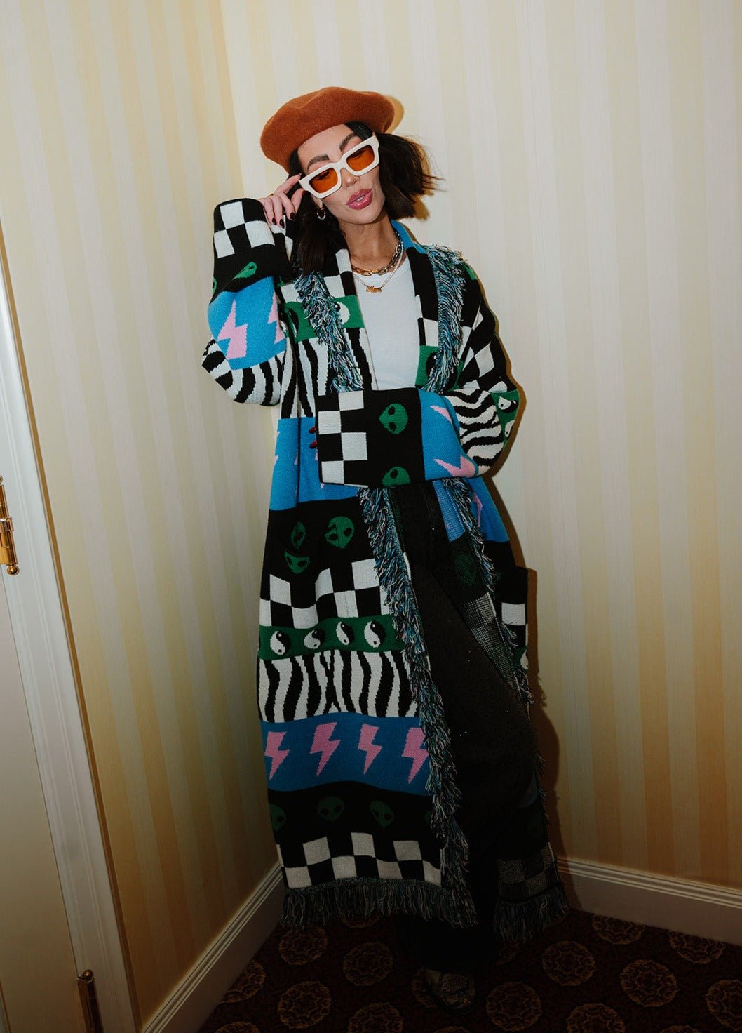 LALA ORIGINAL: Luxe Fringe Blanket Cardigan in Wonderstruck 2.0 - Dressed in Lala