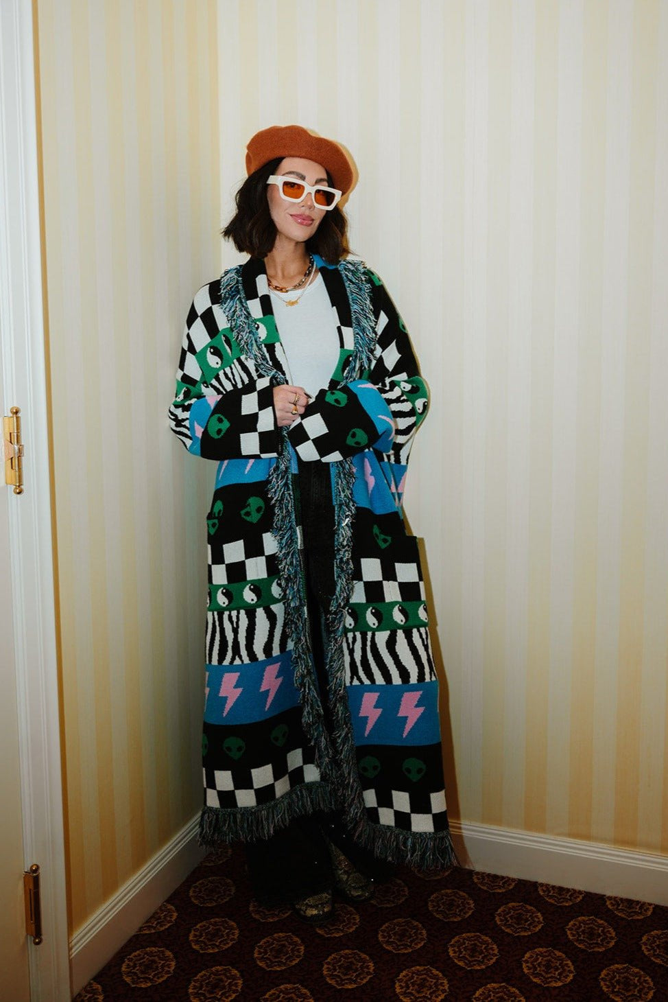 LALA ORIGINAL: Luxe Fringe Blanket Cardigan in Wonderstruck 2.0 - Dressed in Lala