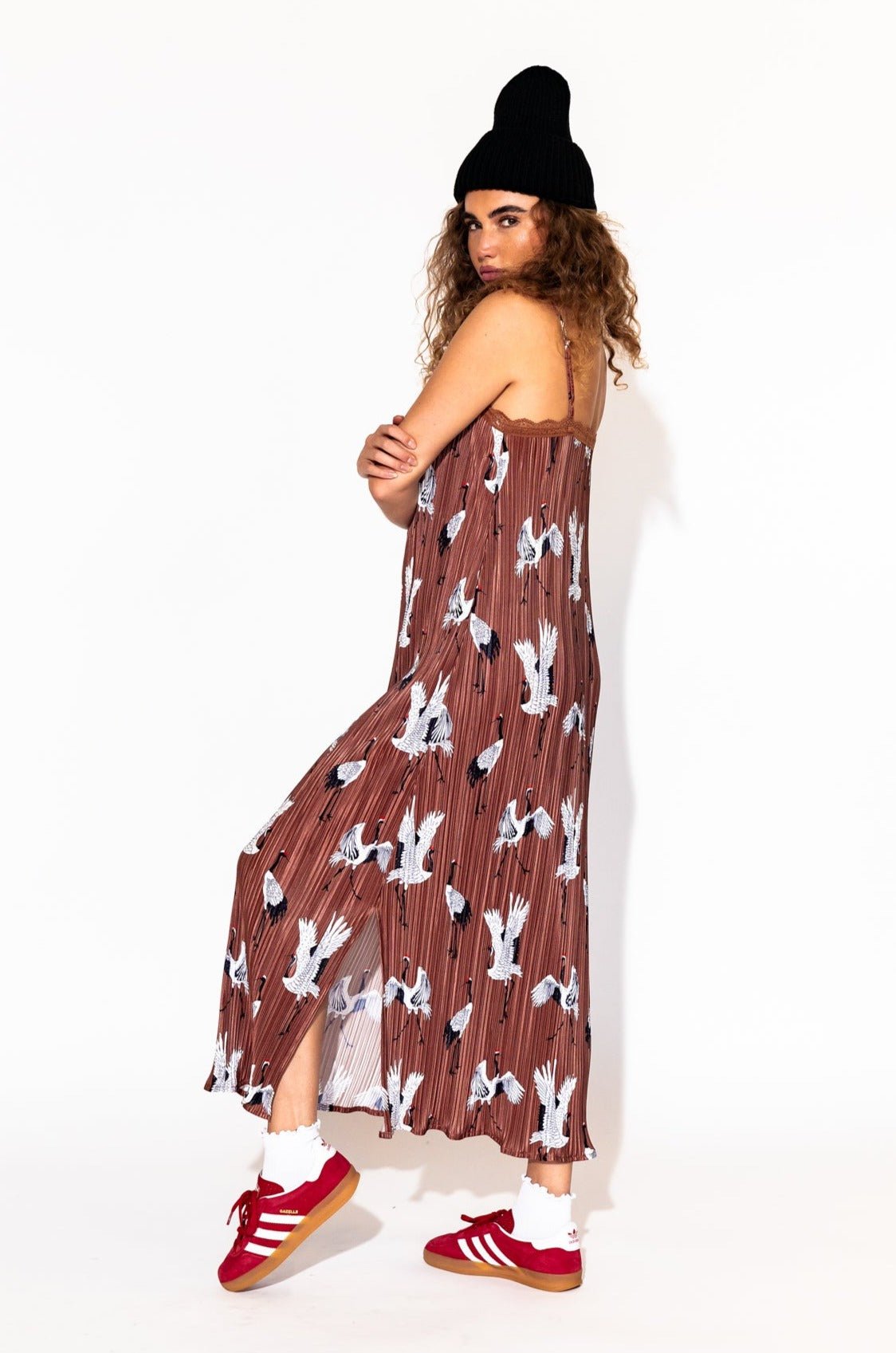 LALA ORIGINAL: Money Honey Plisse Slip Dress in Eternal Youth - Dressed in Lala