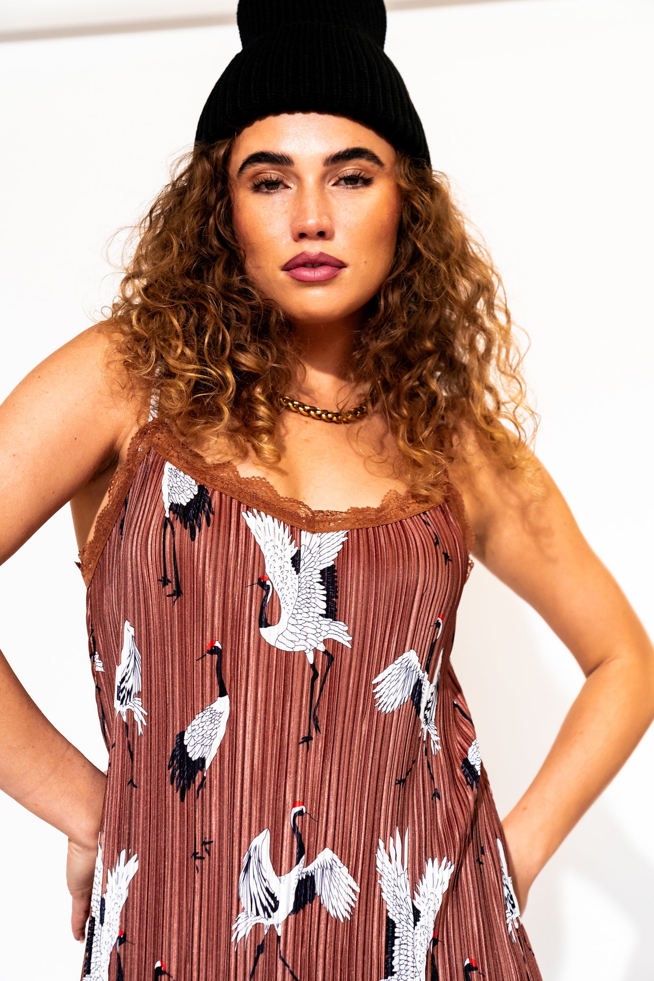 LALA ORIGINAL: Money Honey Plisse Slip Dress in Eternal Youth - Dressed in Lala