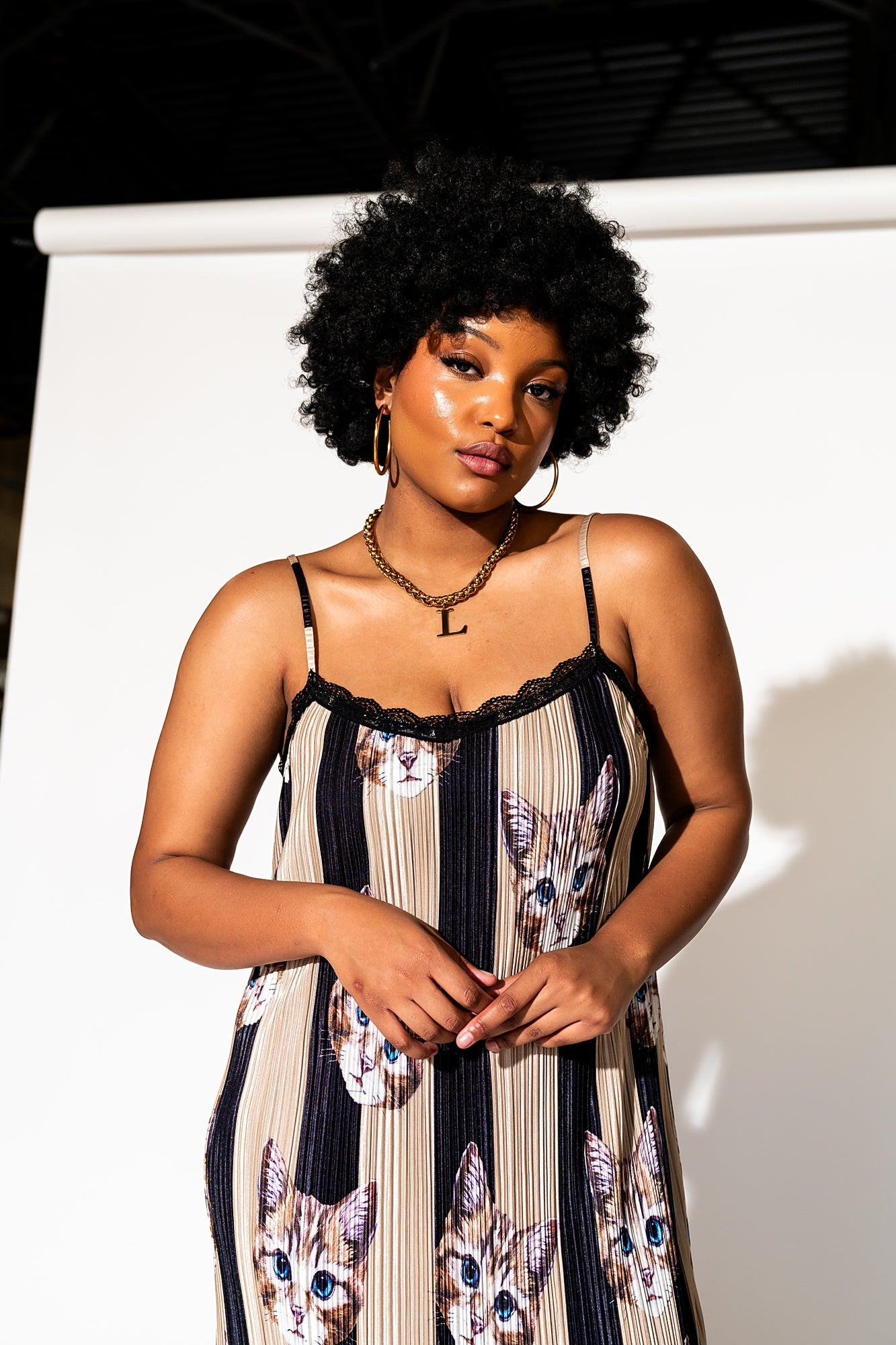 LALA ORIGINAL: Money Honey Plisse Slip Dress in Pretty Kitty - Dressed in Lala