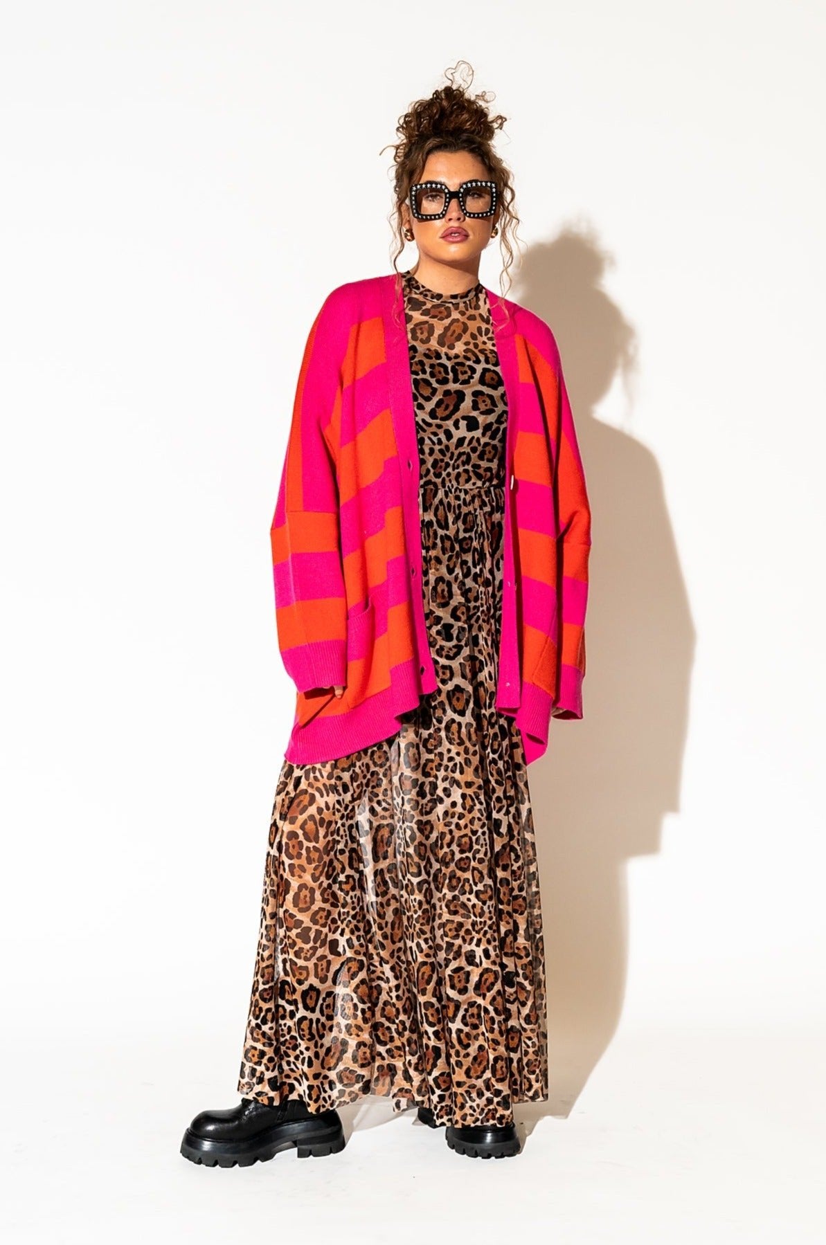 LALA ORIGINAL: More You Mesh Maxi Dress in Macro Leopard - Dressed in Lala