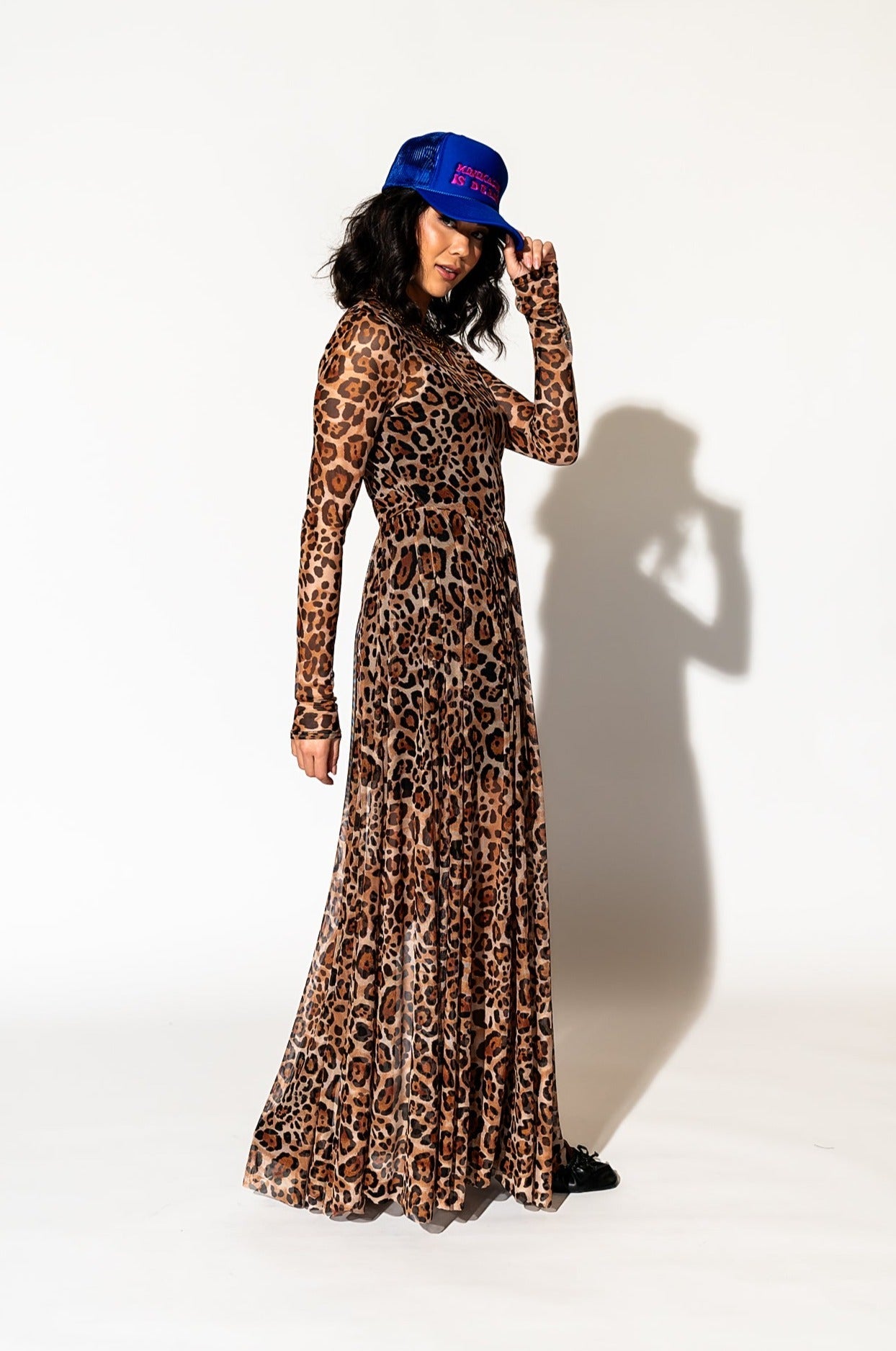 LALA ORIGINAL: More You Mesh Maxi Dress in Macro Leopard - Dressed in Lala