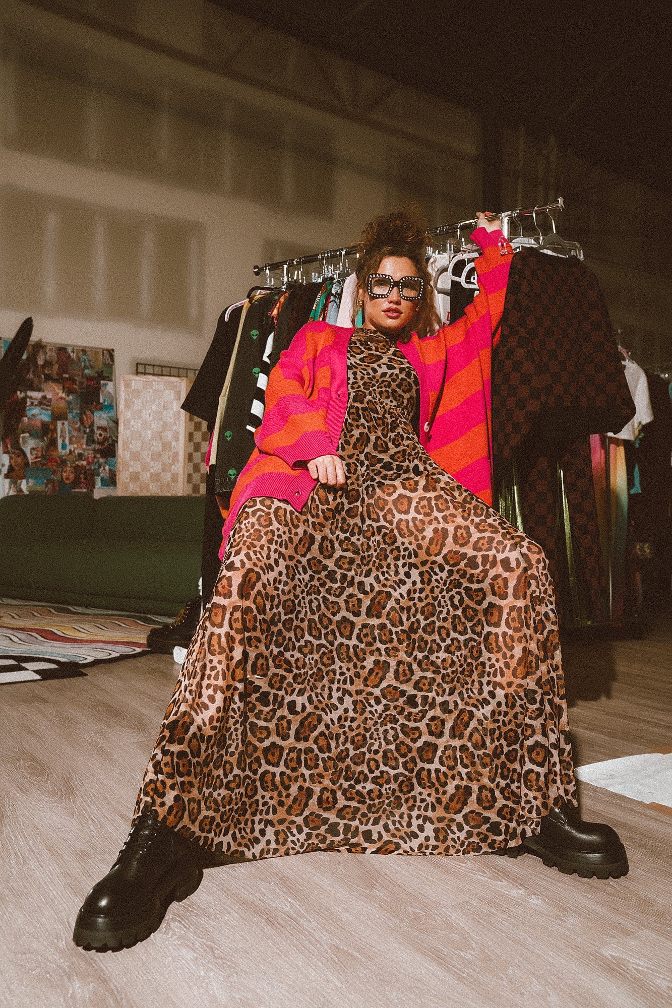 LALA ORIGINAL: More You Mesh Maxi Dress in Macro Leopard - Dressed in Lala