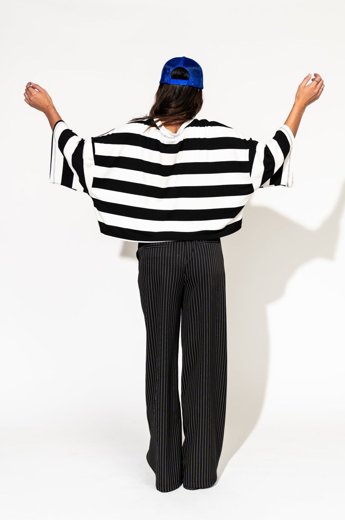 LALA ORIGINAL: Ozzy Tee in Black + White Stripes - Dressed in Lala