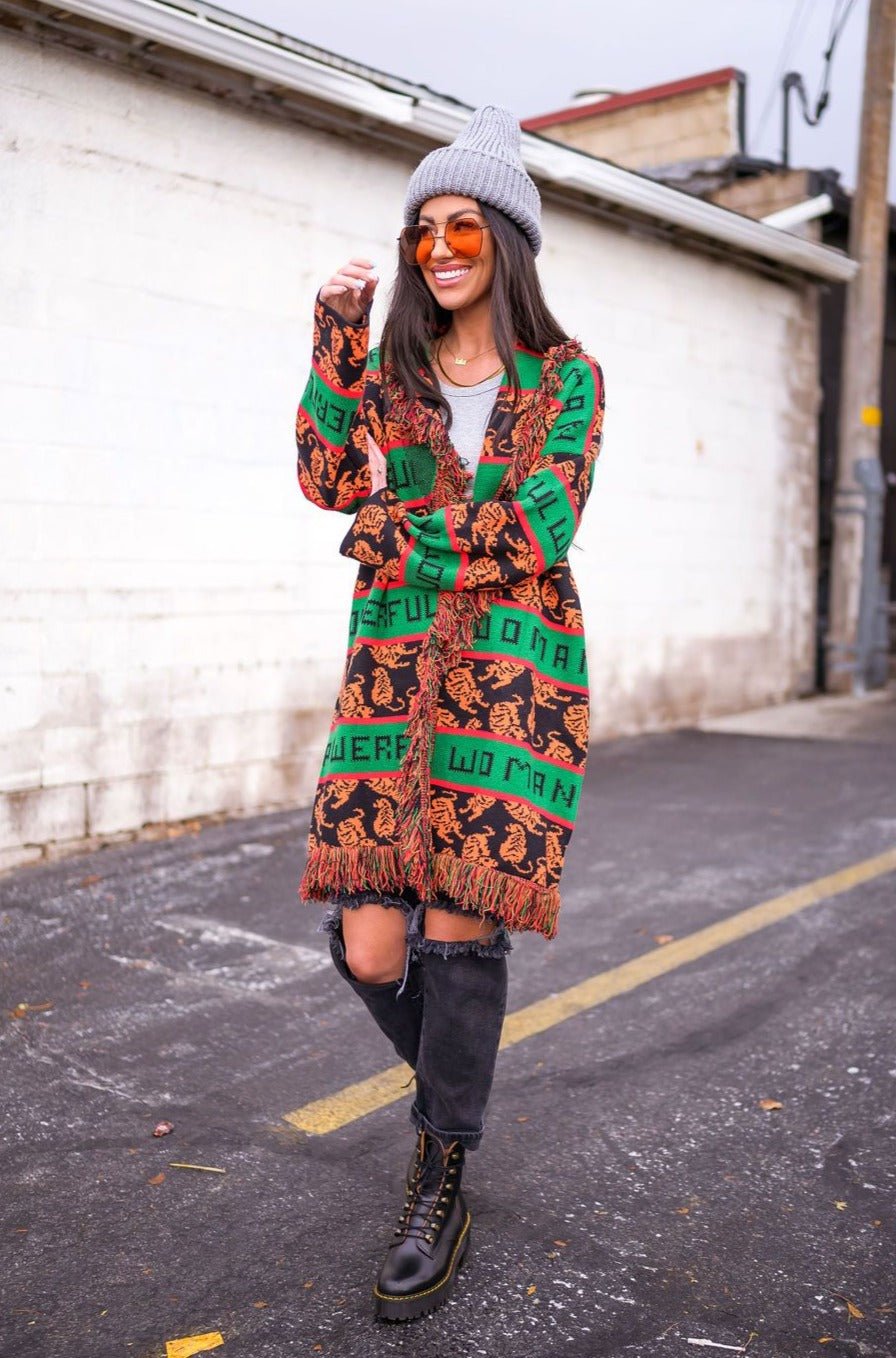 LALA ORIGINAL: Powerful Woman Luxe Fringe Cardigan *RESTOCKING SOON* - Dressed in Lala