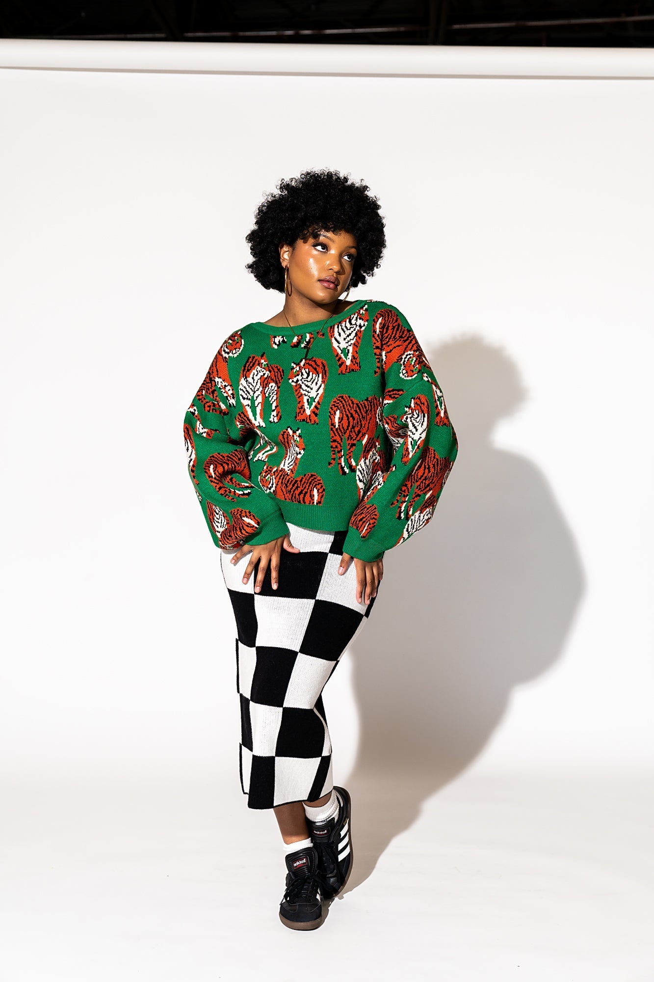 LALA ORIGINAL: Retrograde Boxy Mod Knit in Tiger Tales - Dressed in Lala